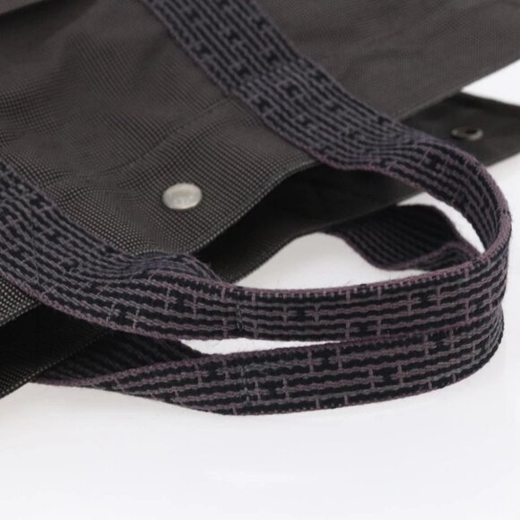 HERMES Her Line MM Hand Bag Canvas Gray Auth - Picture 11 of 16